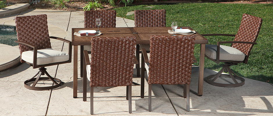 WEST ASHLEY 7 PC WOVEN DINING SET