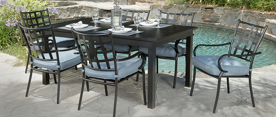 CHARLESTON 7 PC DINING SET WITH SEAT PADS